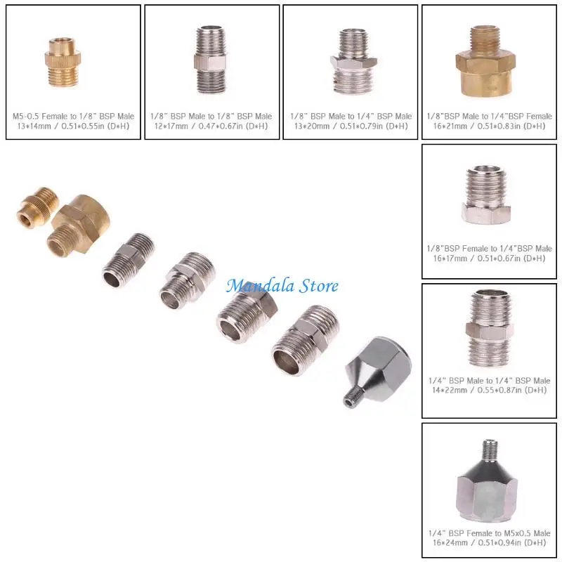 

U2JC 7Pcs/Set Adaptor Fitting Connector For Compressor & Hose