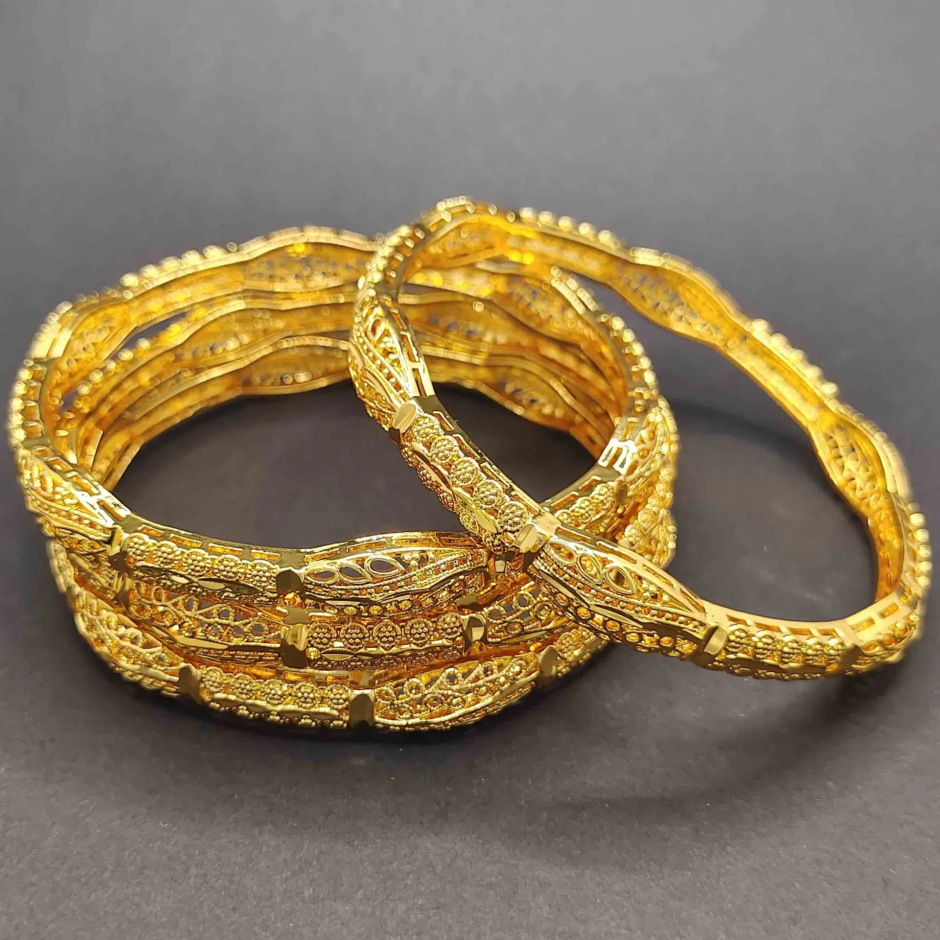 

Luxury 24K 9999 Pure Gold real gold Middle East Bracelet Africa India Dubai Wedding Bride Bracelet