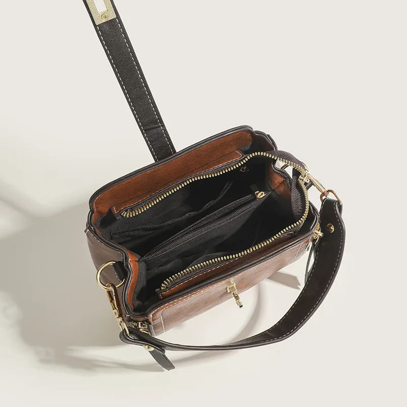 PU Leather Handbags for Women Designer Top Handle Bag Vintage Single Shoulder Bag Ladies Luxury Brand Crossbody Messenger Bags