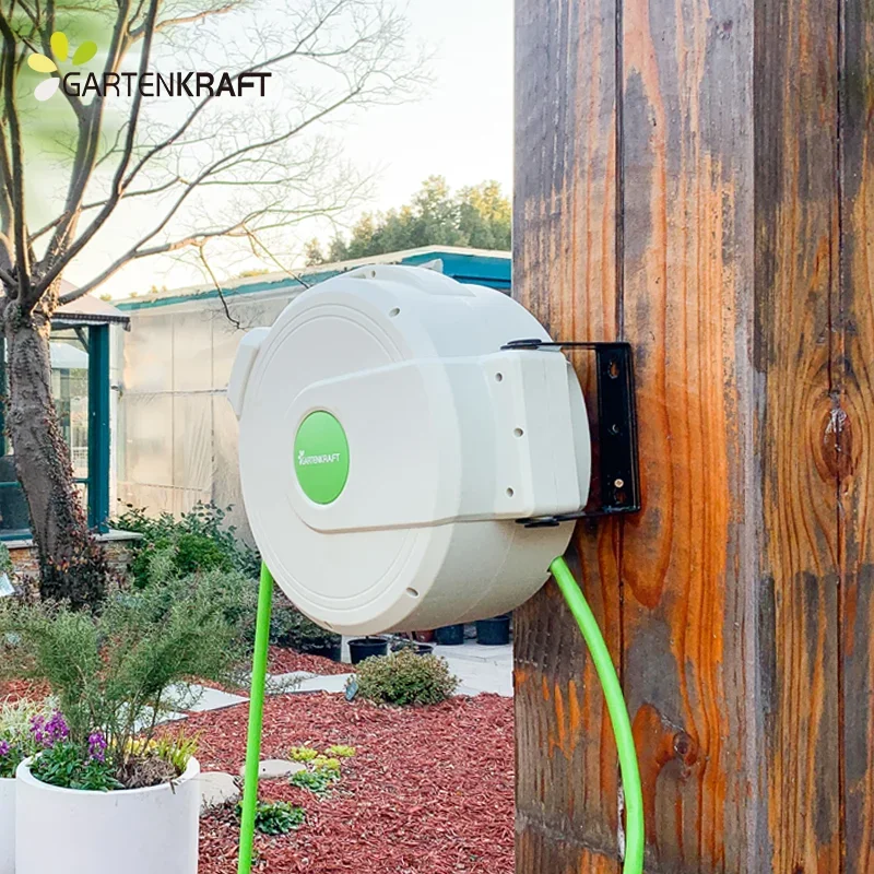 GARTENKRAFT 30M 1/2'' Multifunctional Automatic Garden Hoses & Reels Irrigation System For Outdoor