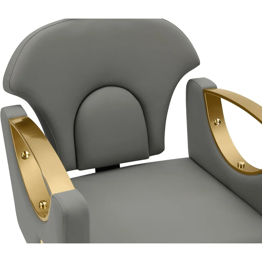 كرسي صالون احترافي لمصفف الشعر كرسي حلاق مستلق مع مضخة هيدروليكية شديدة التحمل صالون حلاقة دوار 360 درجة #5