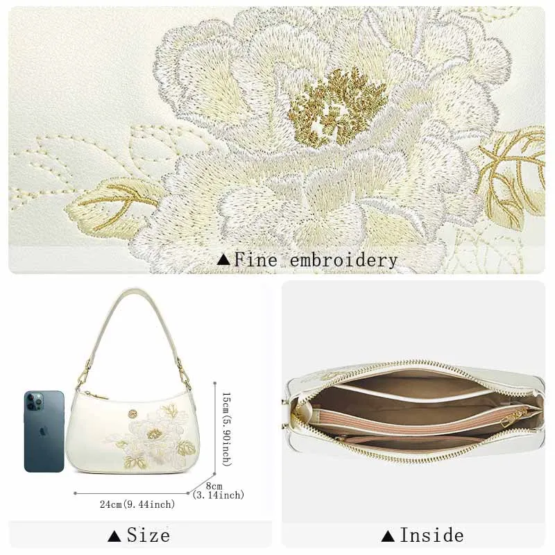 Luxury handbags women bags designer High quality Cowhide shoulder bag Vintage Floral Printin Cross-body bags