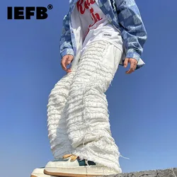 IEFB-Jeans rasgados personalizados para homens, moda hip hop, calças jeans retas soltas, design de nicho, nova tendência, 9A7210, 2023