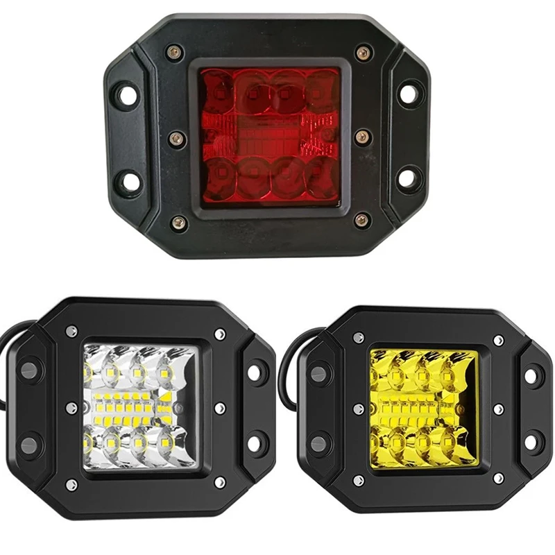 Barra de luz de trabalho led para montagem embutida de carro, 5 polegadas, 12v-60v, farol offroad, luz led de inundação, 48w, para carro jeep volvo 4runner wrangler