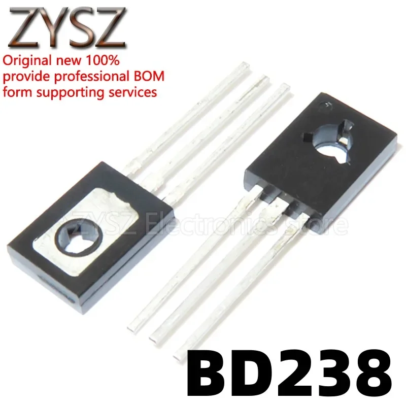 5PCS BD238 in-line TO-126 80V 2A PNP power transistor triode