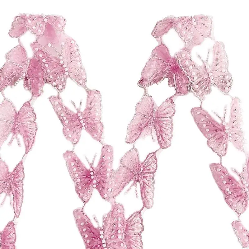 49mf sequestri eleganti Appliques Abbellimenti pizzo farfalla Patch decorativi