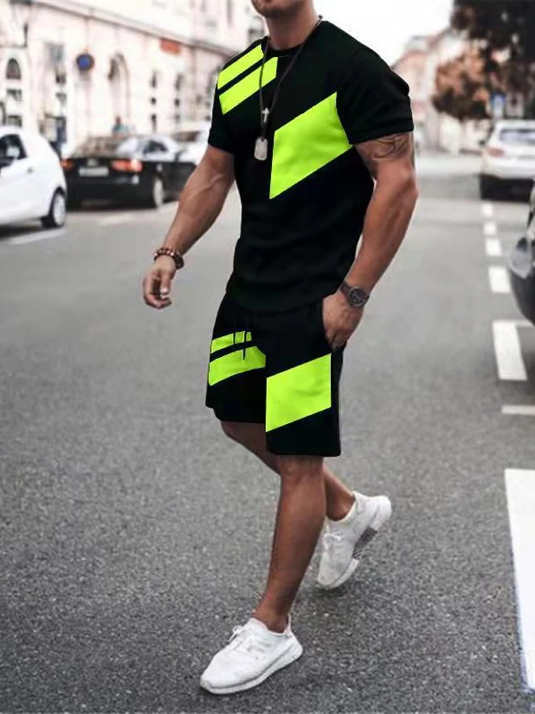 2023 Summer Streetwear Set Men Tracksuit For Man Outfit Oversized Clothes 3d Printed T shirt Shorts Sportswear Mens Fashion Suit