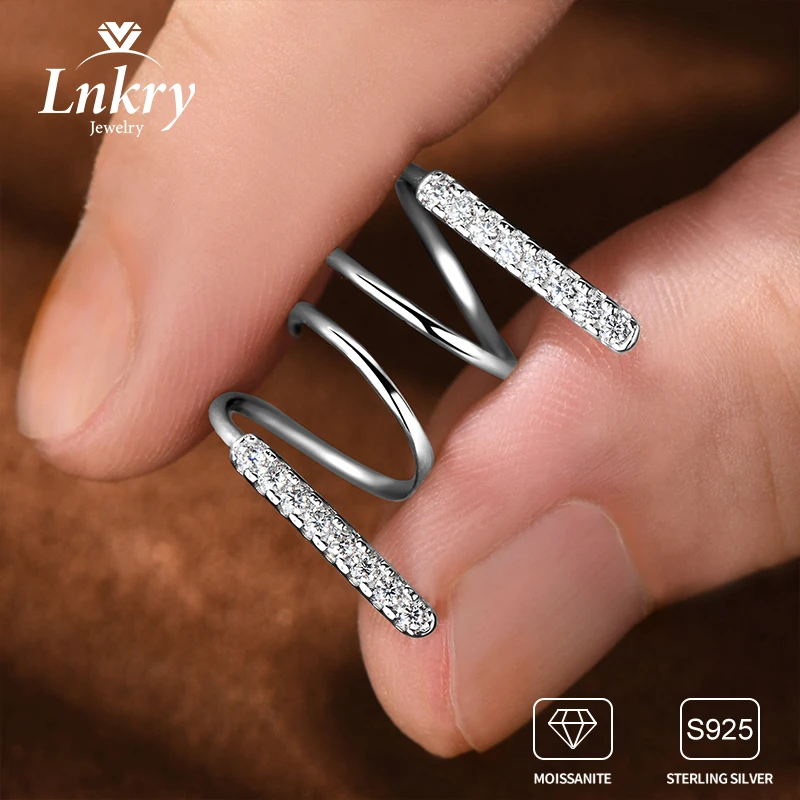 

Lnkry Certified 1.5mm Moissanite Twist Earring For Women 925 Sterling Silver Stud Earring Europe and America Party Jewelry