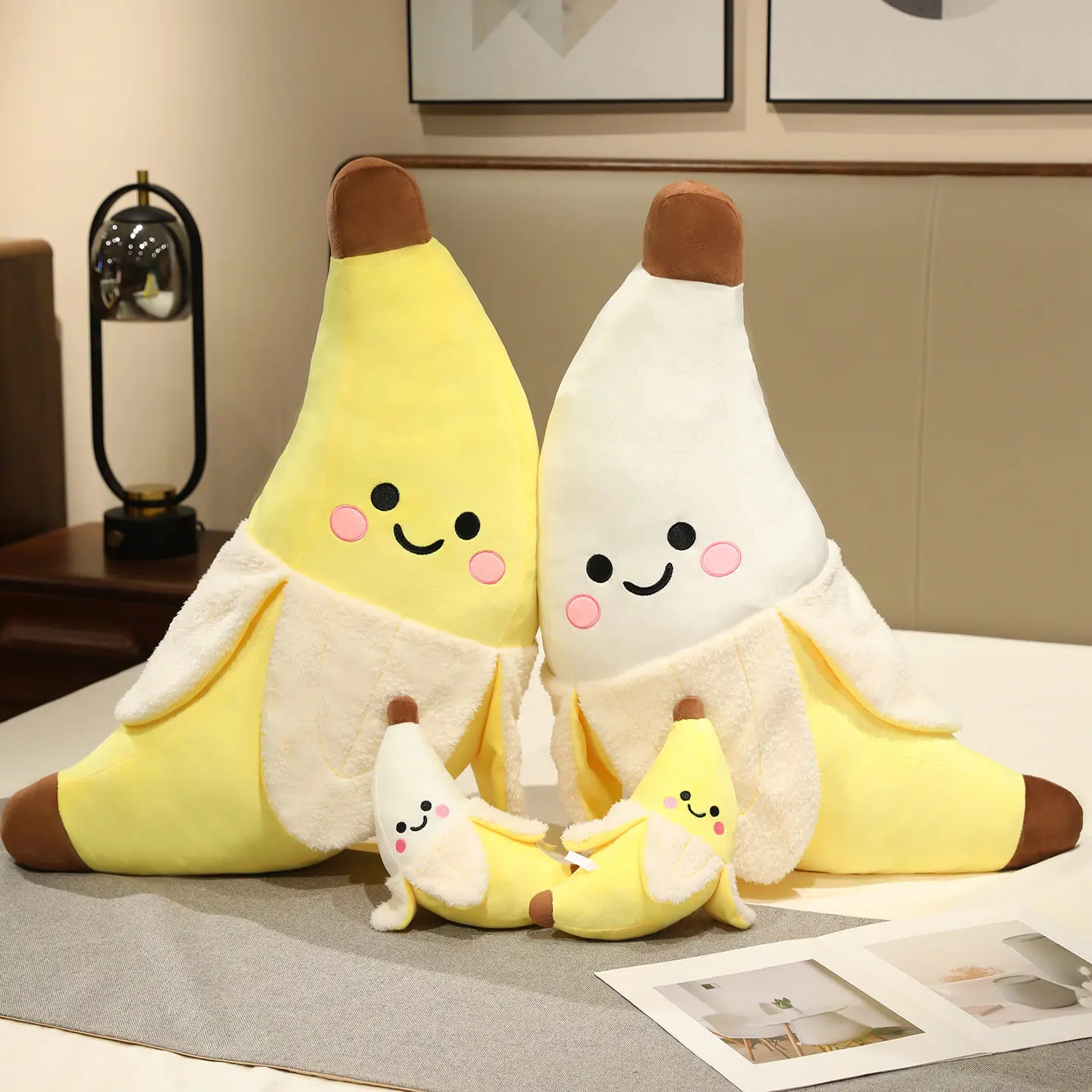 25/45/80CM Kawaii Bananas Plush Pillow Lovely Peeled Banana Toy Stuffed Fruit Cushion Funny Birthday Christmas Gift