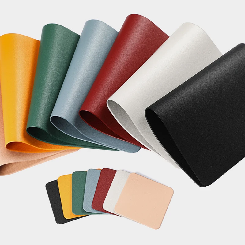 4PCS Faux Leather Placemats Heat Resistant Easy To Clean Table Pad Mat for Home Office Hotel Restaurant Kitchen Dining Table