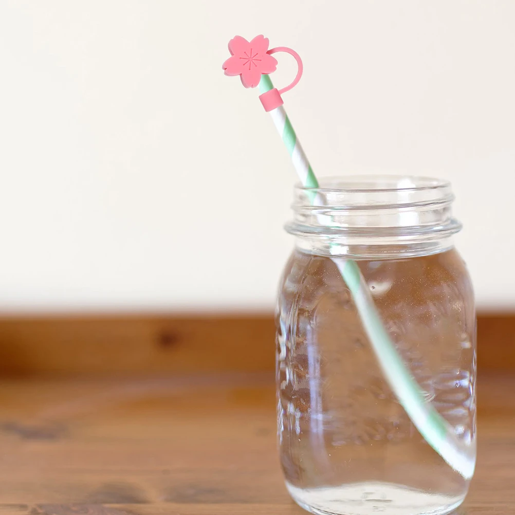 

8pcs Silicone Straw Covers Lovely Stoppers Creative Tip Lid Dust Protection Heat Cold Resistance Decorative Kitchen Bar