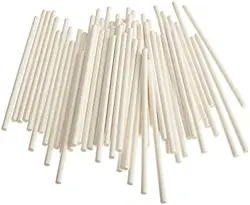 50pcs cotton candy Lollipop Sticks,White for cake pops candy  for Chocolate Cake Topper Rainbow Candy Bulk 10mm*300mm