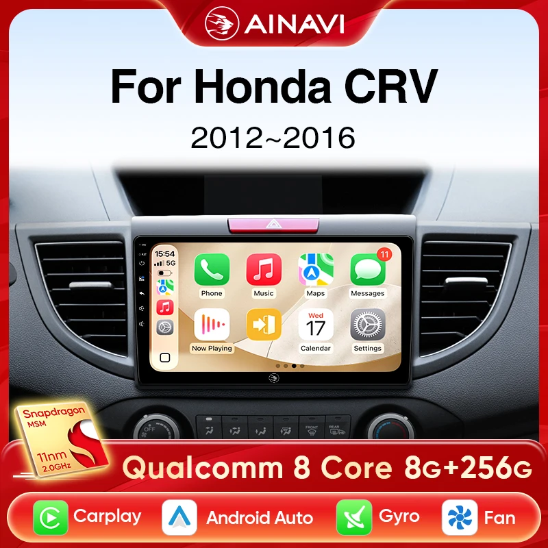 

Автомобильное радио Ainavi для Honda CRV 2012 2013 2014 2015 2016, беспроводной Carplay, Android, автомобильный стерео мультимедийный плеер, 4G DSP 48EQ
