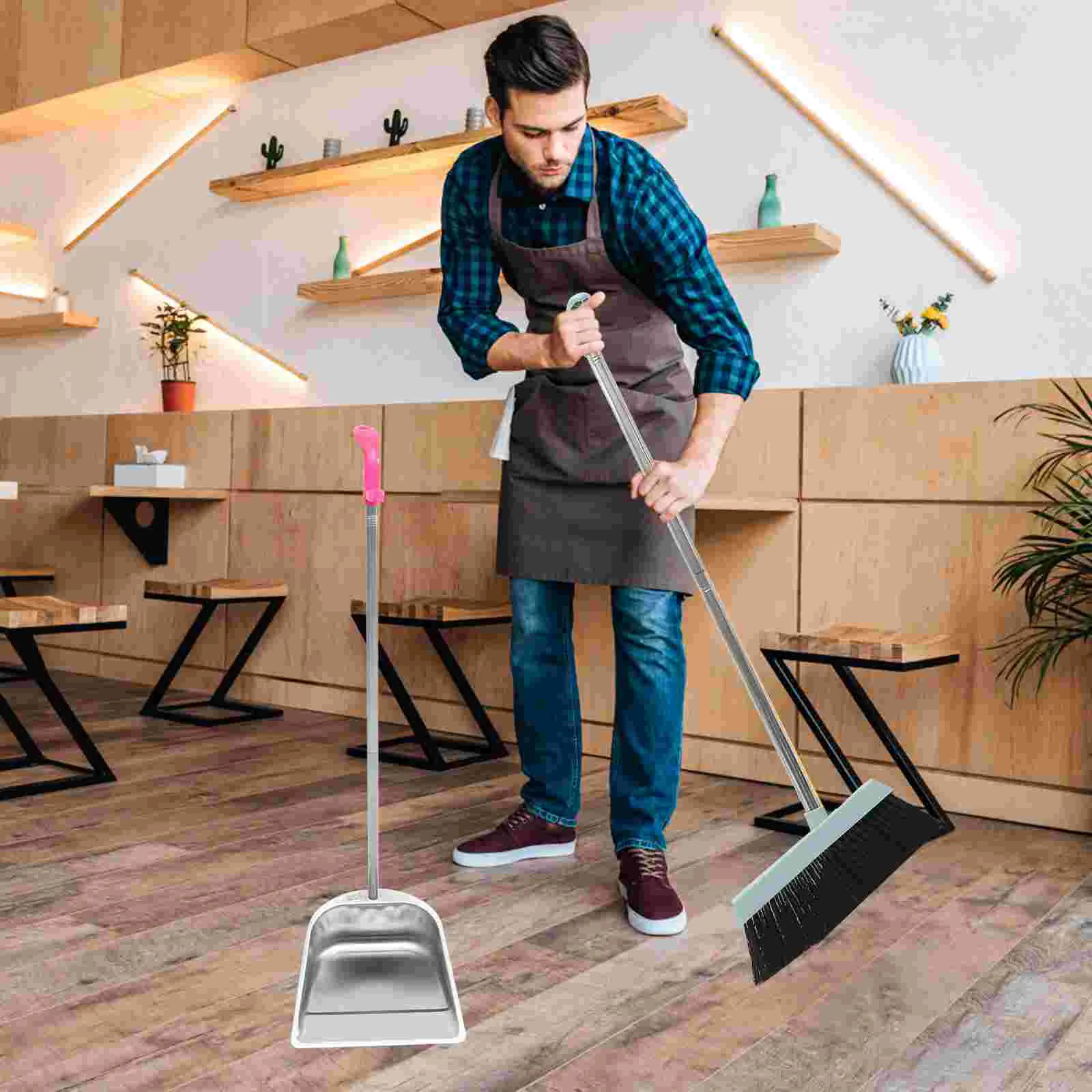 

Kitchenette Dust Garbage Indoor Broom Toilet Paper Holder No Stoop Dustpan Child