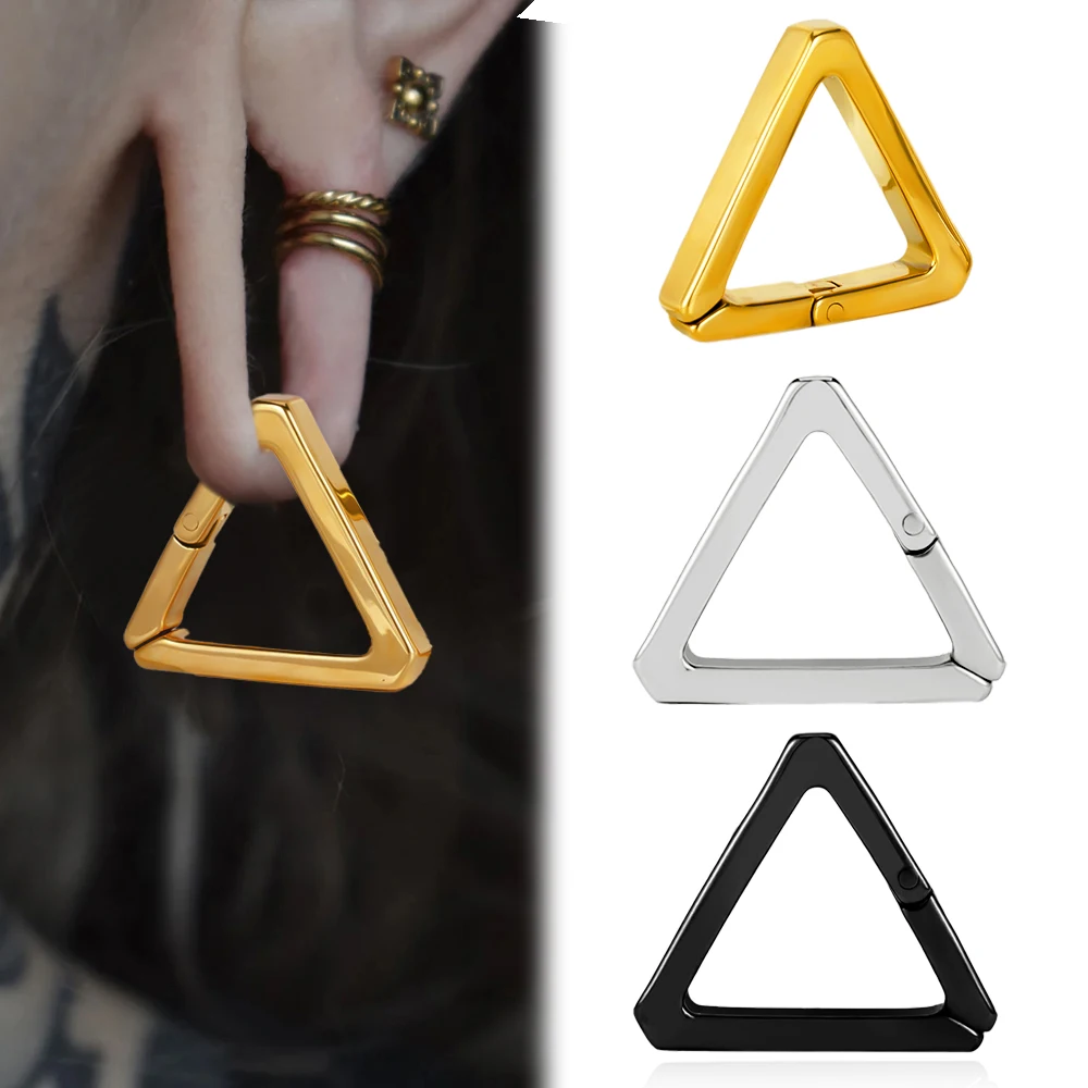 Vanku 2PCS Cool 316 Stainless Steel Triangles Ear Weights Hangers Tunnels For Stretched Lobe Piercing Body Jewelry