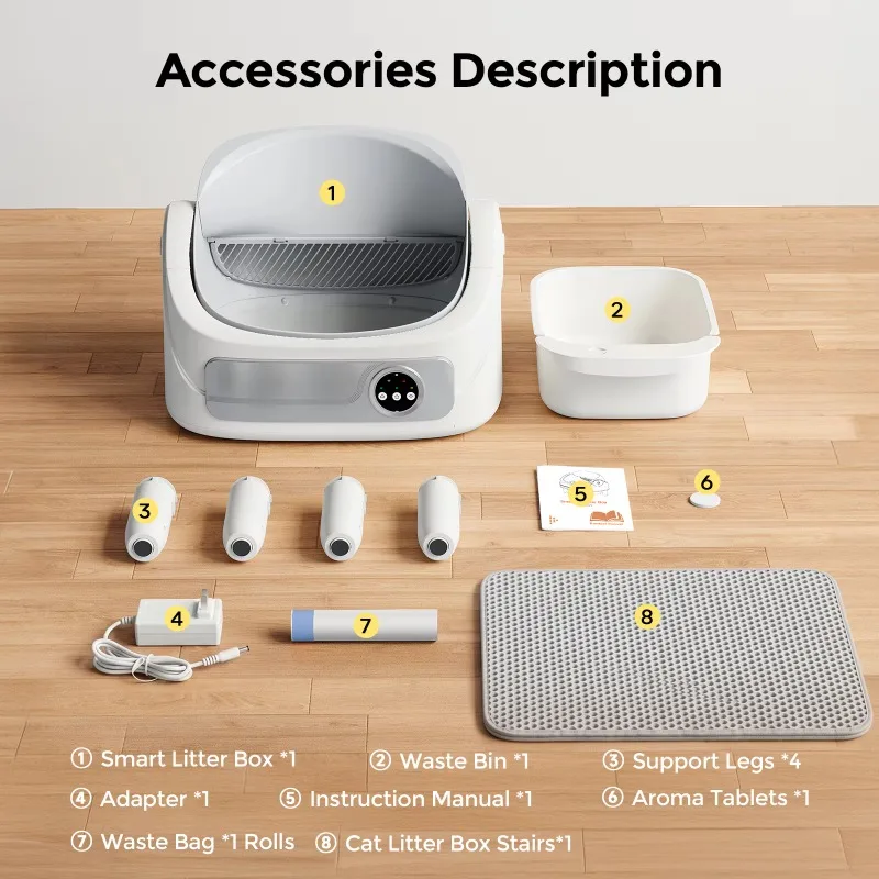 75L Smart Self‑Cleaning Cat Litter Box Odor‑Free Automatic Cat Toilet APP Control Deodorization Plastic Pet Supplies
