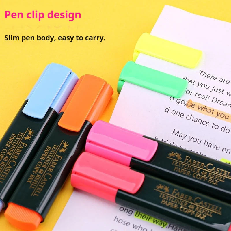 FABER CASTELL Fluorescent Candy Color Highlighter Pen Textliner Marker Pen Marking Stationery School Supplies Six-Piece Set