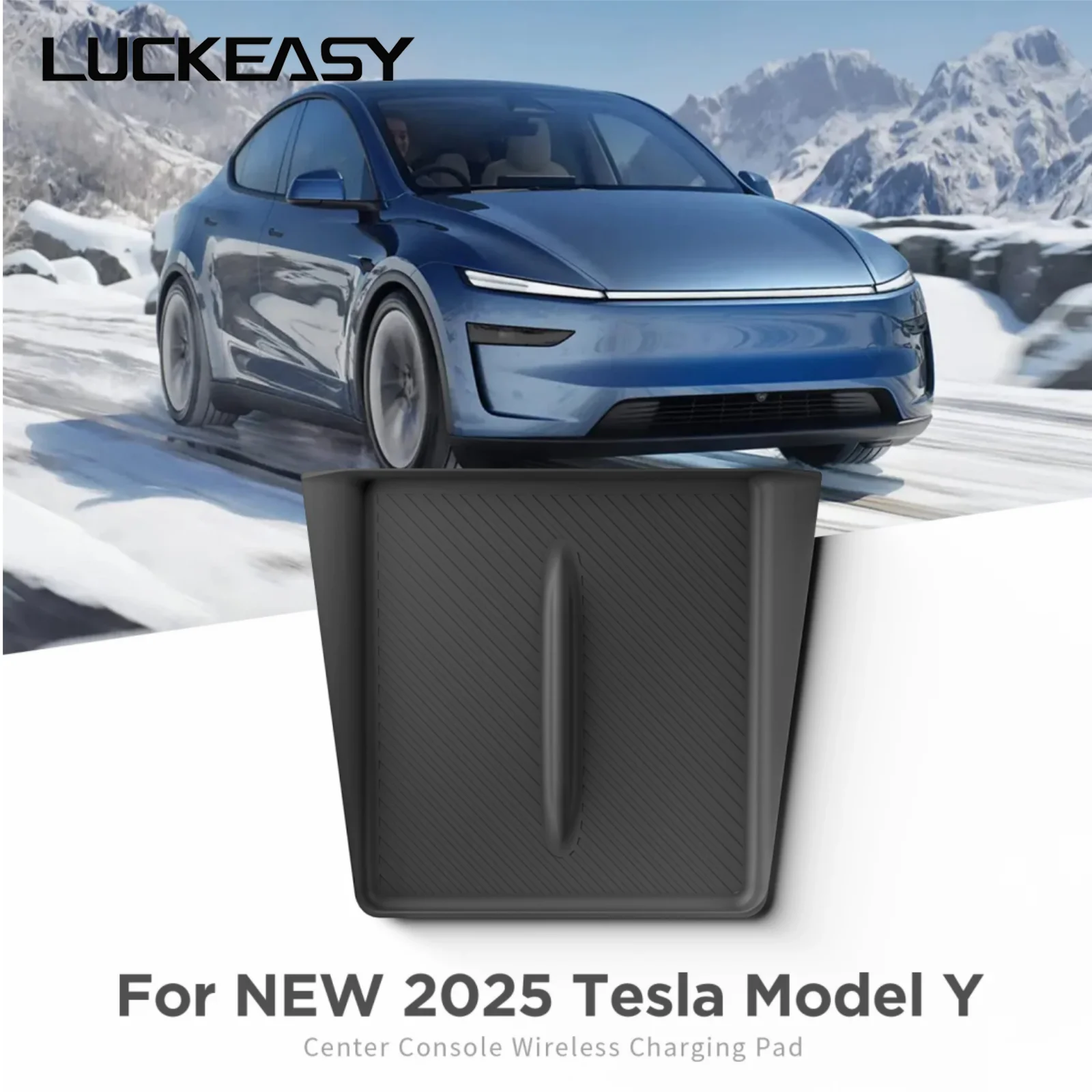 LUCKEASY Car Anti Dirt Pad for Tesla Model Y Launch 2025 2026 Juniper Anti-Slip Mats Mobile Wireless Charging Phone Accessiories