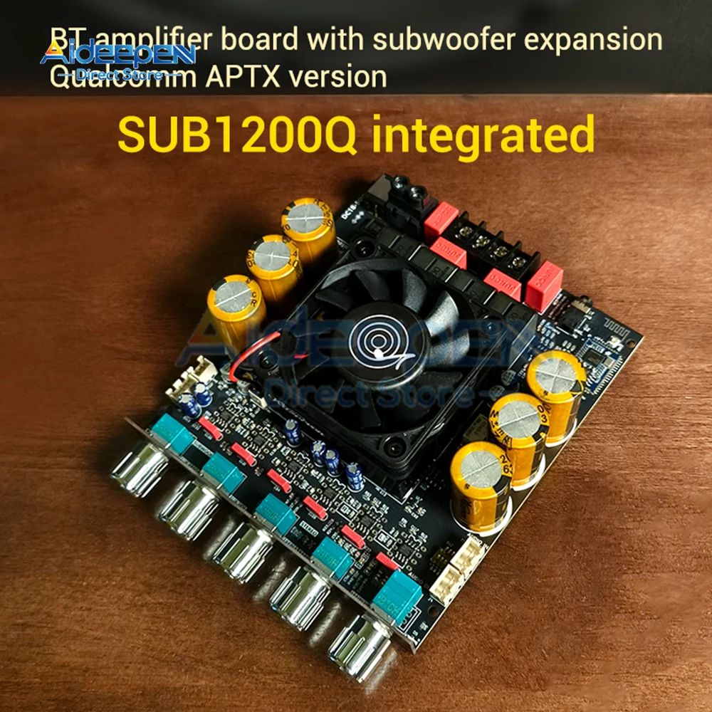 ZK-SUB1200Q بلوتوث مكبر للصوت مجلس 600WX2 المزدوج TPA3255 رقائق APTX-HD فك مضخم الصوت لأنظمة عالية الدقة 2.1 قناة