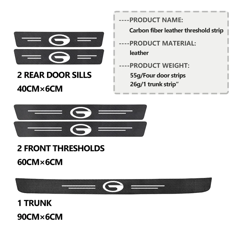 New Car Door Sill Plate Sticker Anti-scratch Strip Trunk