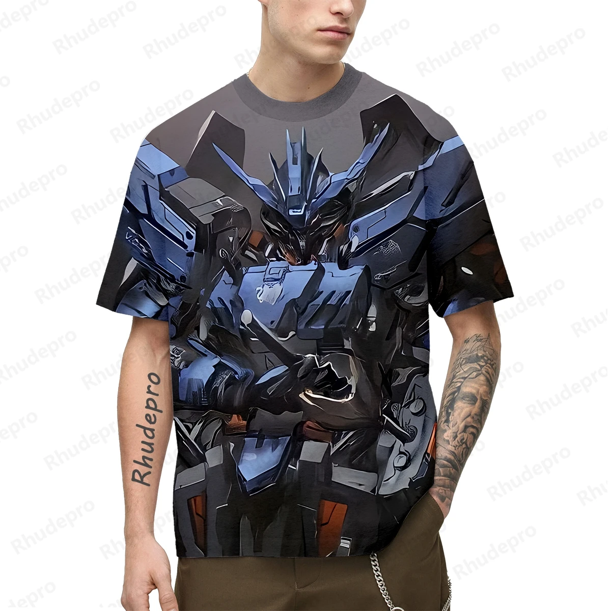 Gundam-ropa de calle modelo para hombre, camiseta de Hip Hop, camisetas de estilo Harajuku, ropa de Cosplay Y2k, Tops de gran tamaño 100-5XL, regalo