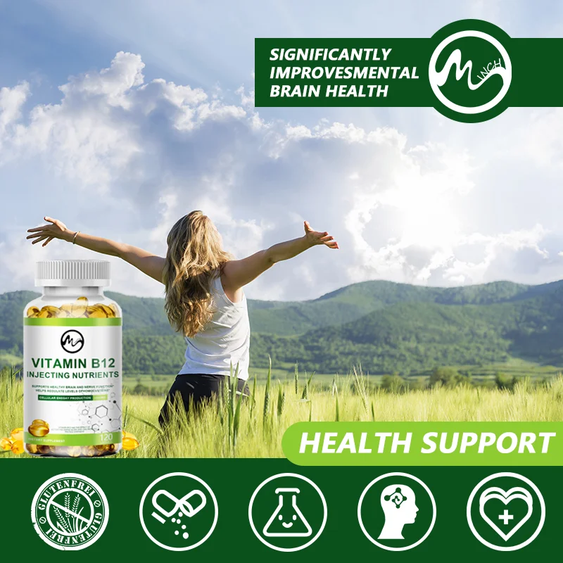 Mutsweet High Potency Vitamin B12 Methylcobalamin 1000mcg 120 Capsules Vegetarian Caps Non-GMO Gluten Free B12 Supplement Gel