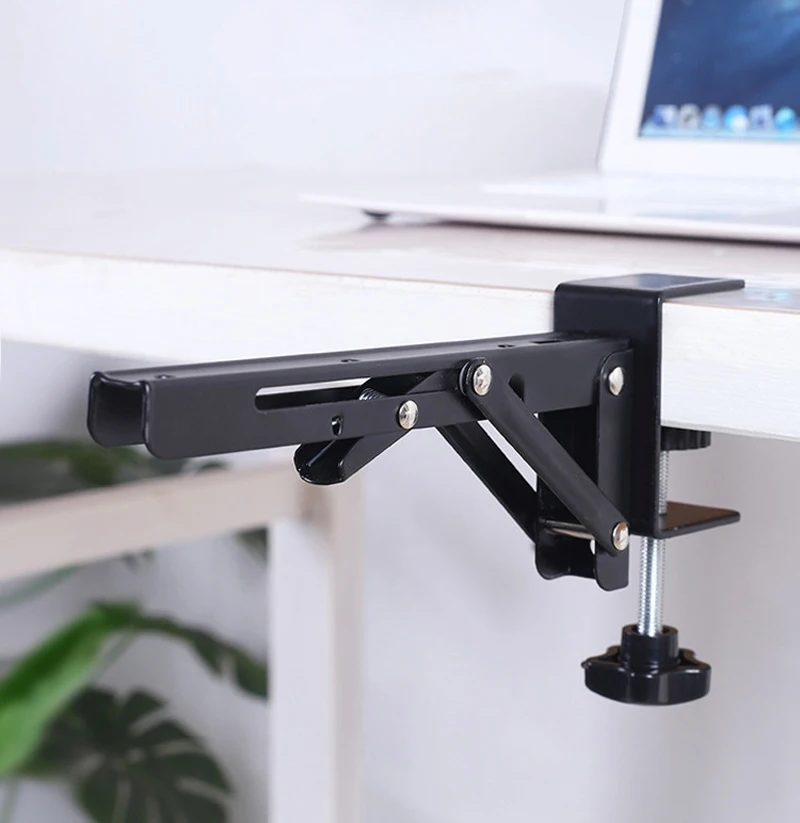 2pcs No-drill Desk Extension Folding Stand Max.Loading 25kg Desktop Extension Board Support Bracket(Excluding table board)