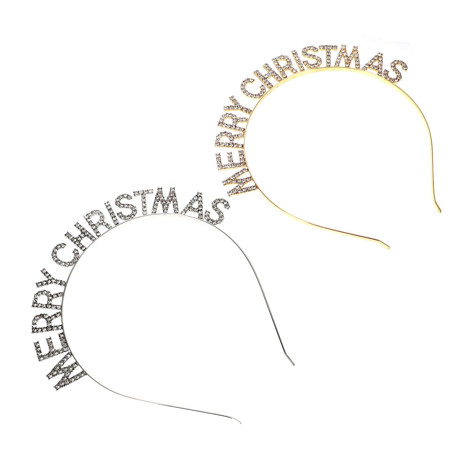 

2PCS Letter Rhinestone Hairb s Christmas New Year Headdresses Party Headwear Festive Accessories Lightweight NonDeformation