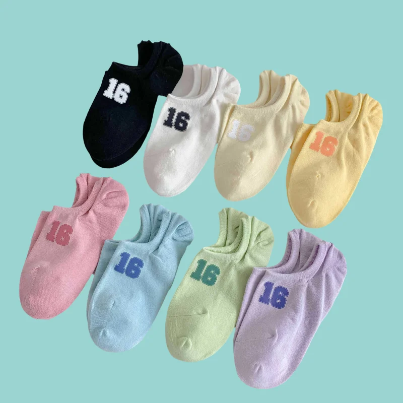 5/10 Pairs 2024 New Summer Women's Cotton Boat Socks Sweat-absorbent Non-slip Deodorant Invisible Shallow Mouth Short Socks