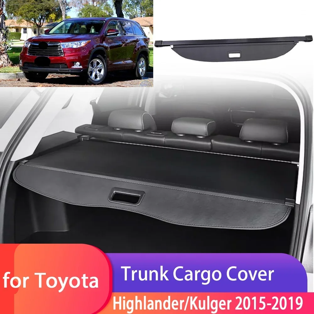 Car Trunk Cargo Cover For Toyota Highlander Kulger 2015-2021 Luggage Storage Security Shield Curtain Partition Mat Accessorie