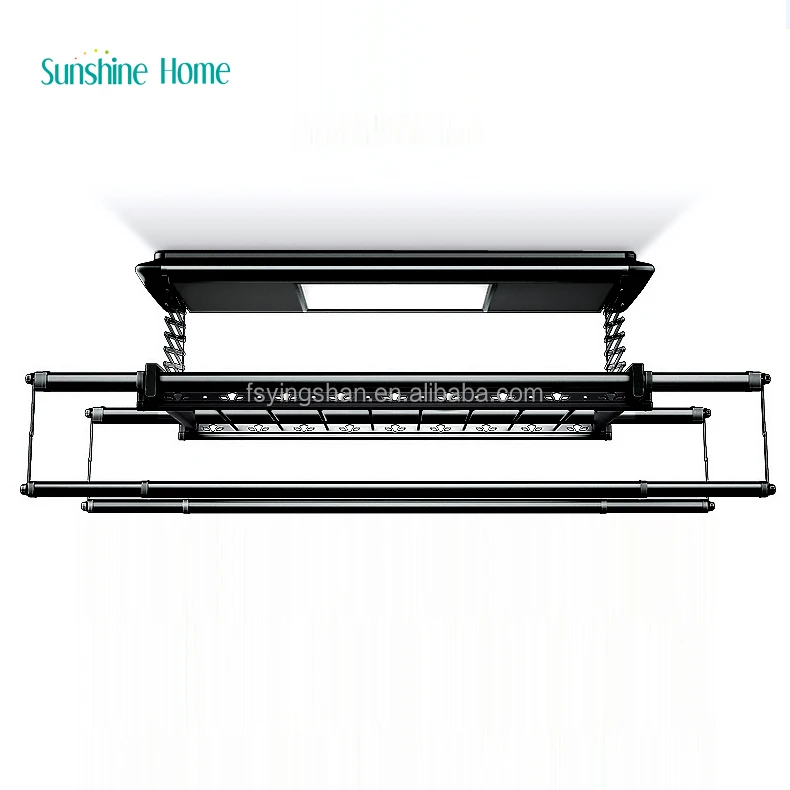 

Indoor Lifting Retractable Clotheshorse Rack Laundry Folding Washing Dry Electric Auto Clothes Airer Dryer Black Skirt Aluminum