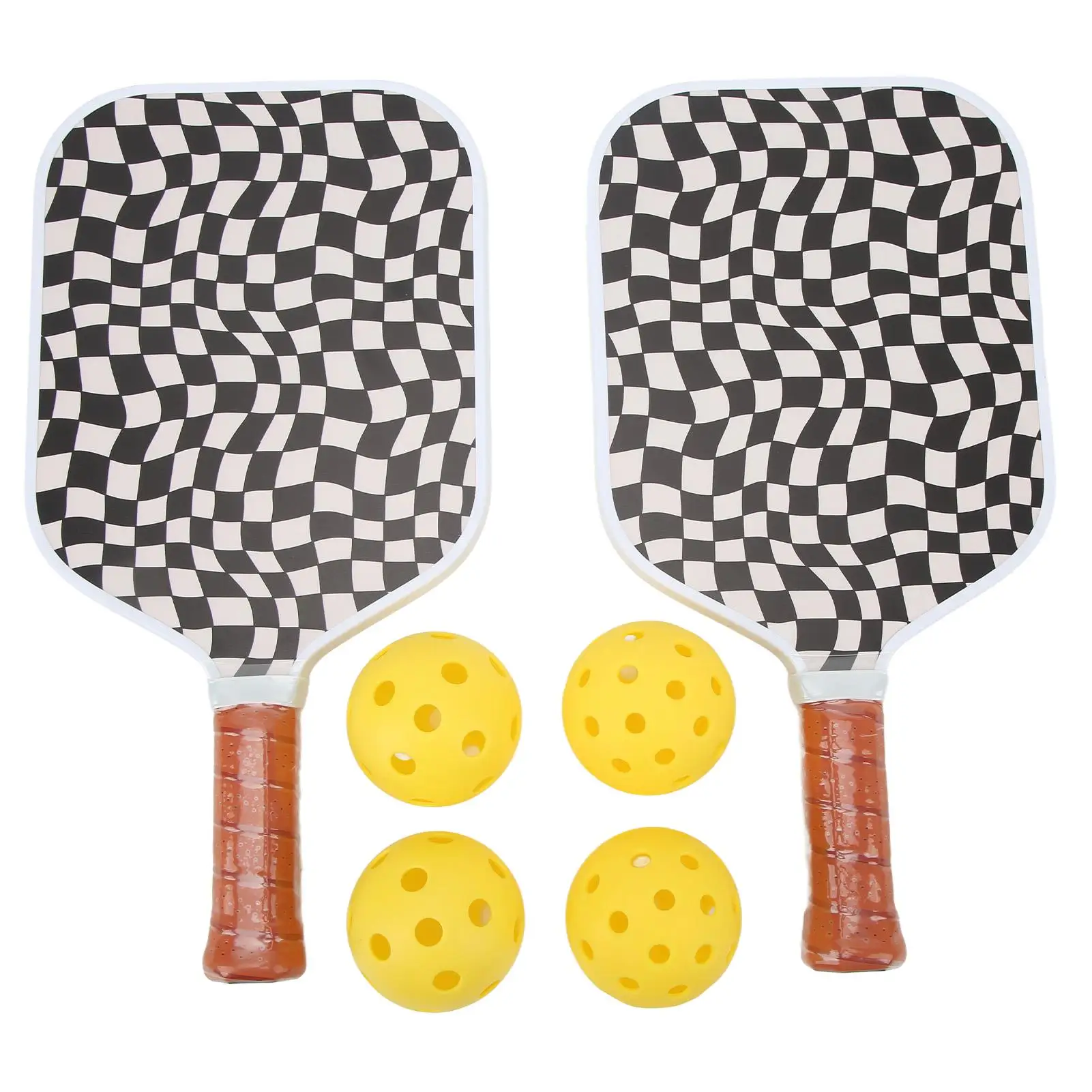 2 Carbon Fiber Pickleball Paddles & 4 Balls Set for outdoor Sandbeach Play