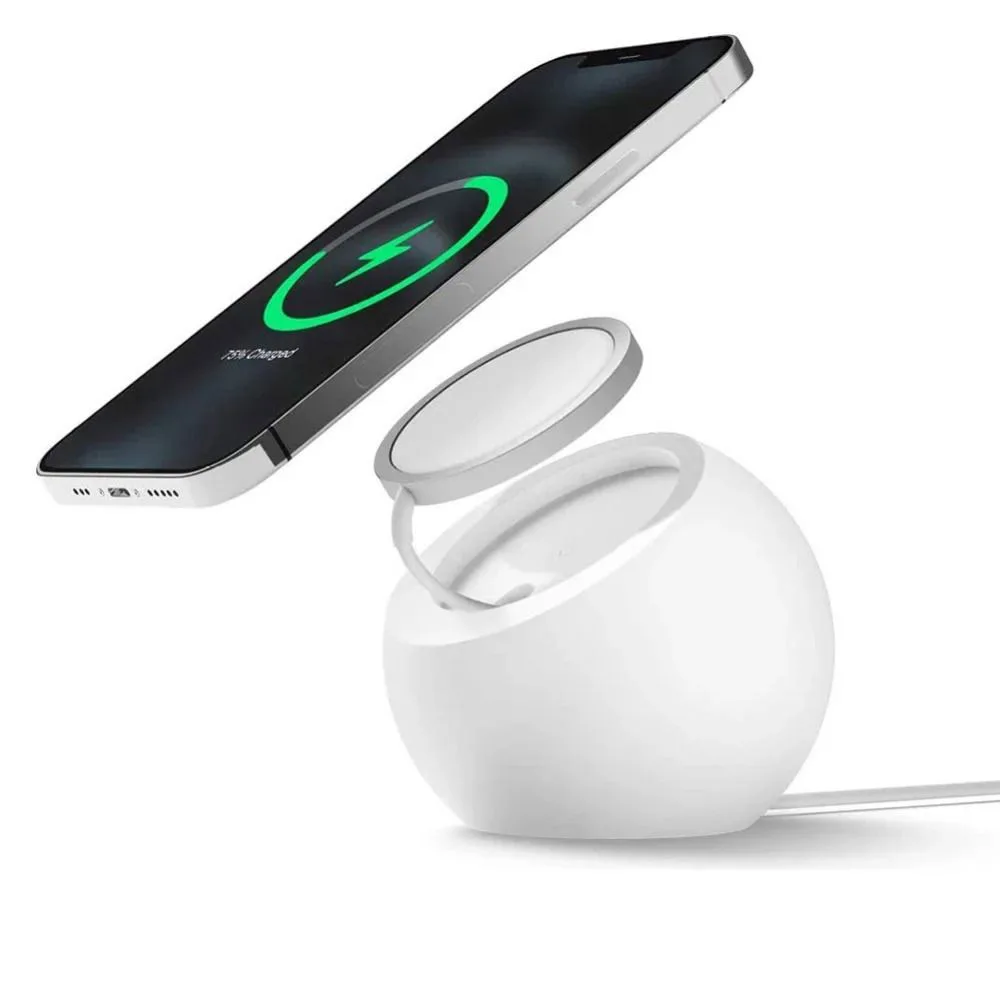 

For MagSafe Round Silicone Charging Stand Magnetic Wireless Desktop Ball Charger Dock Station For iPhone 15 14 13 16 Pro Max