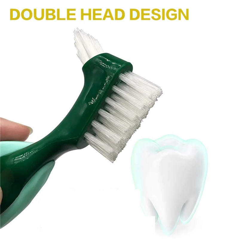 Beauty 8 pièces brosse à dents dure Premium brosse à dents, brosse de nettoyage, poils multicouches et brosse Double face Portable pour prothèse dentaire
