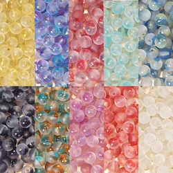 30pcs Colorful Frosted Glass Beads 8.5mm Round Spacer Bead for Earring Bracelet Necklace Keychain DIY Jewelry Making Accessories