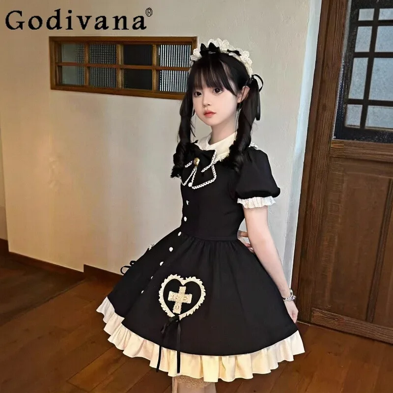Cameriera Cosplay Abito dolce e carino Lolita Girl Vita Anime Performance Dress Abito da costume uniforme grembiule estivo da donna