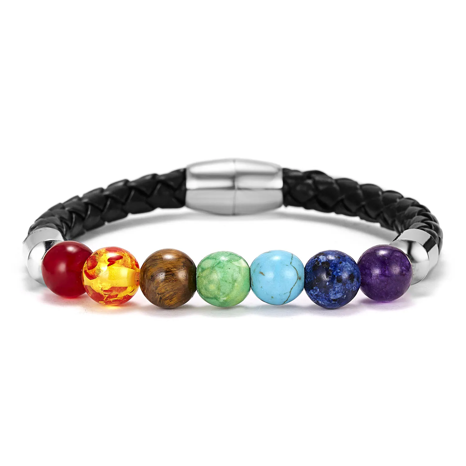 Classic 7 Chakra Beads Bracelet, Natural Stone Healing