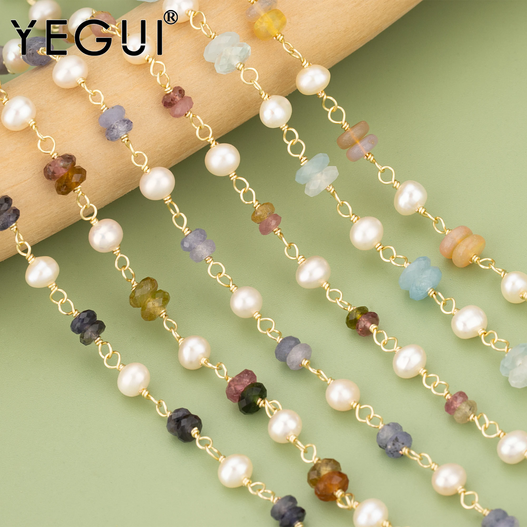 

YEGUI C404,chain,14K gold plating,natural stone pearl,nickel free,hand made,jewelry making,diy bracelet necklace,50cm/lot