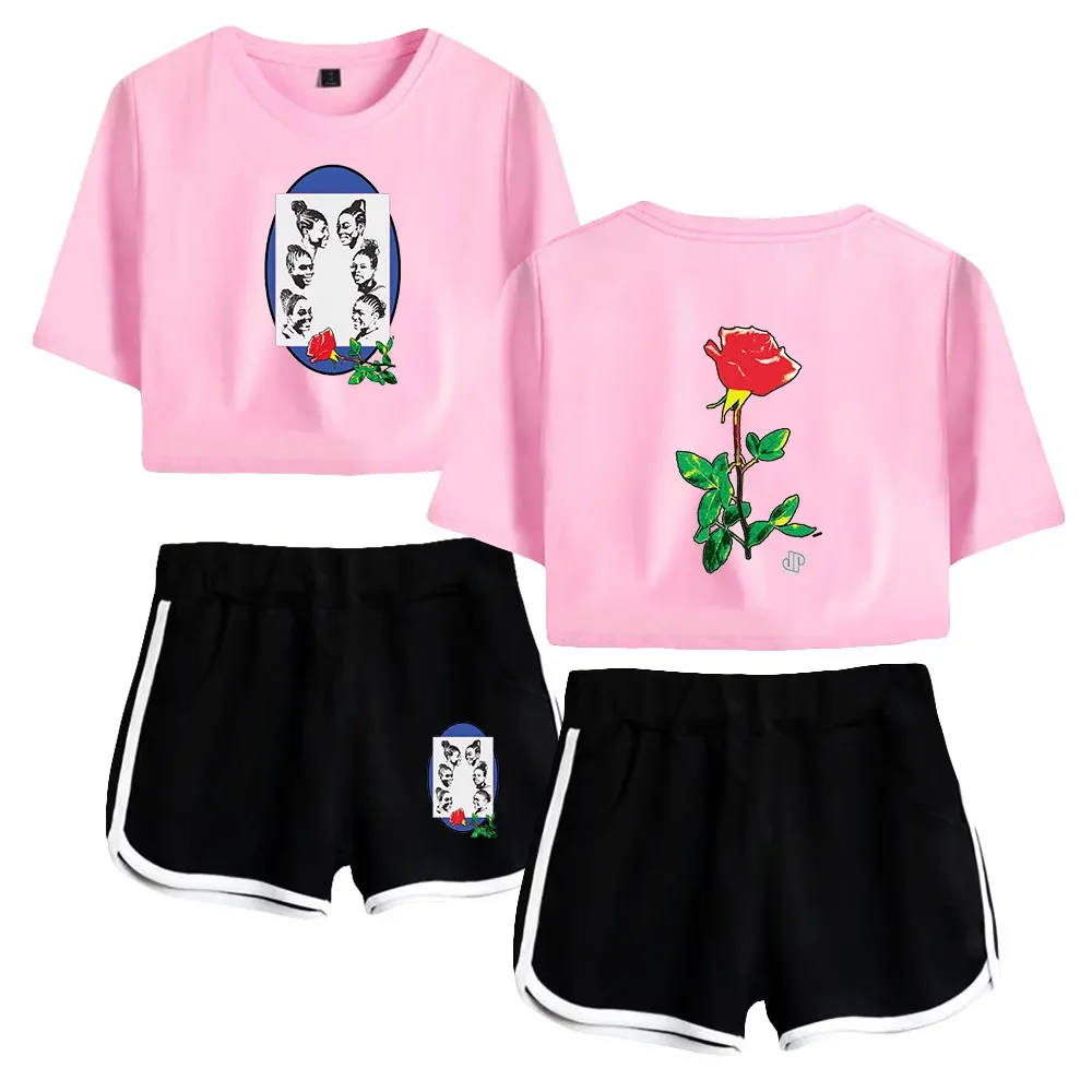 Rapper Jpegmafia Merch Summer Women's Sets Crop Top Shorts Two Piece Outfits Casual Tracksuit Twopiece