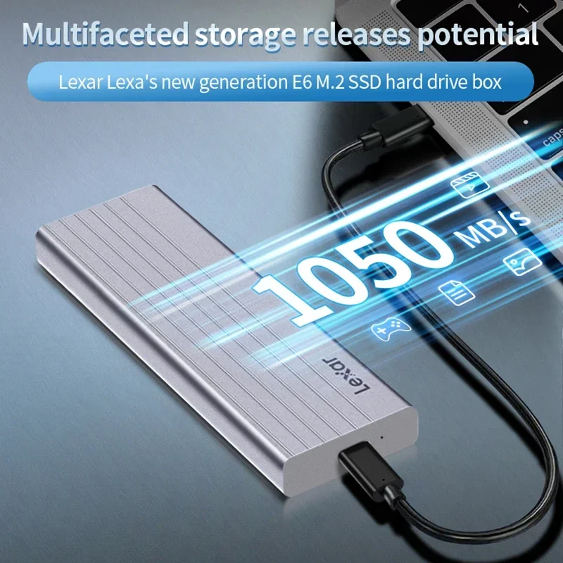 Lexar M2 SSD Nvme Case E6 Disk Box High-speed Type-c Mobile Hard