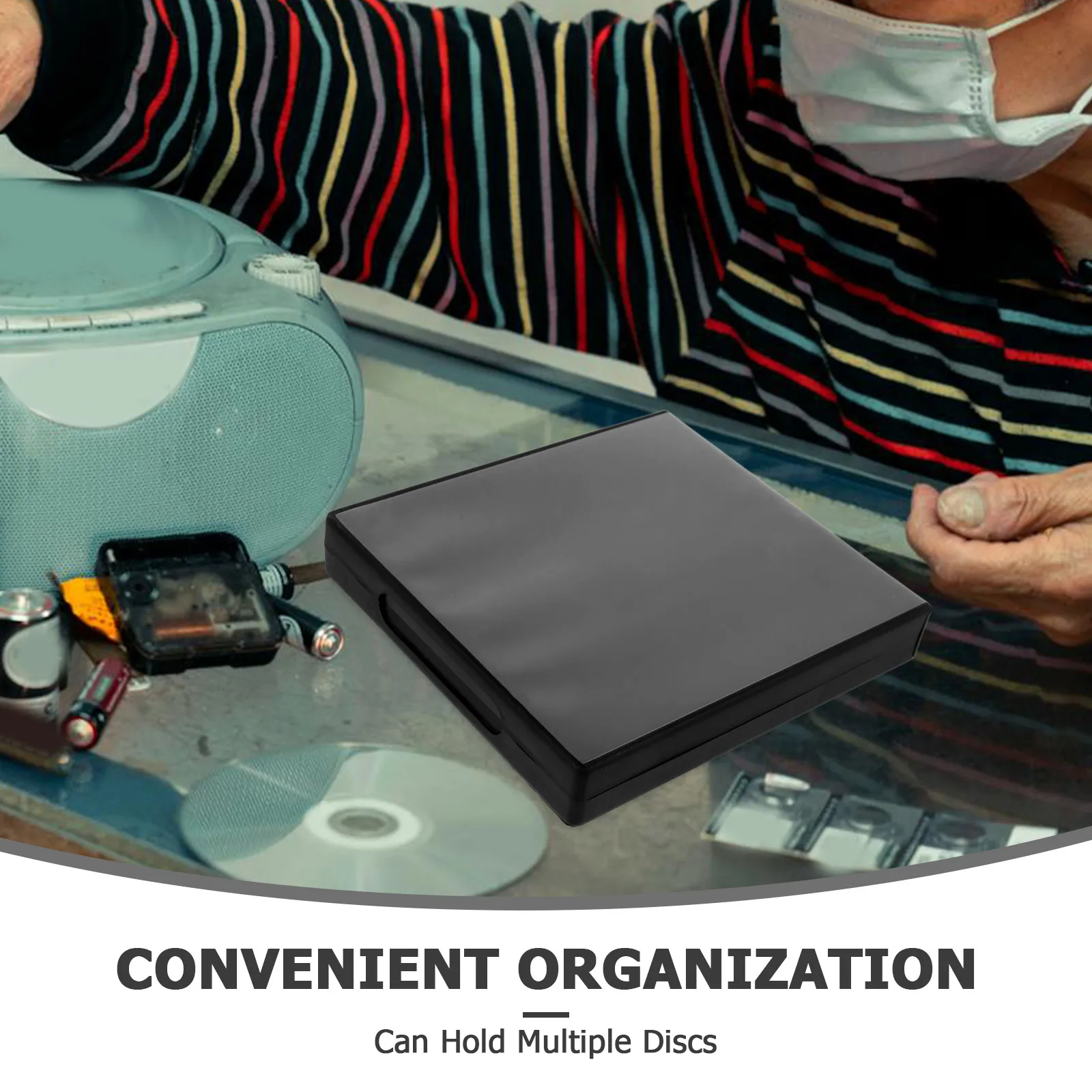 

DVD Box CD Storage Case for 12 Discs 25mm Black Portable Organizer Reusable Jewel Case Safe Substance Clear CD Cases