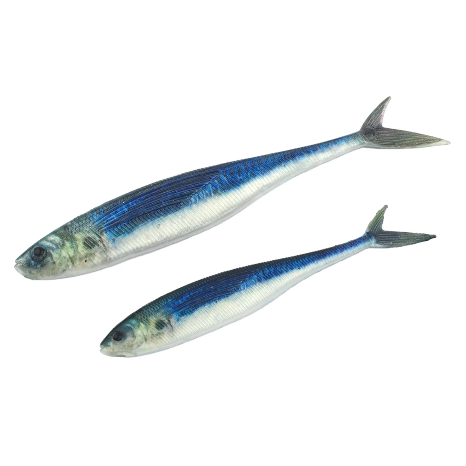 2PCS 11g/12.5cm  21.5g/16cm 3D Fishing Trolling Tuna Mackerel Seawater Bait Lures Soft Plastic Lure Swimbait For Bass Fishing