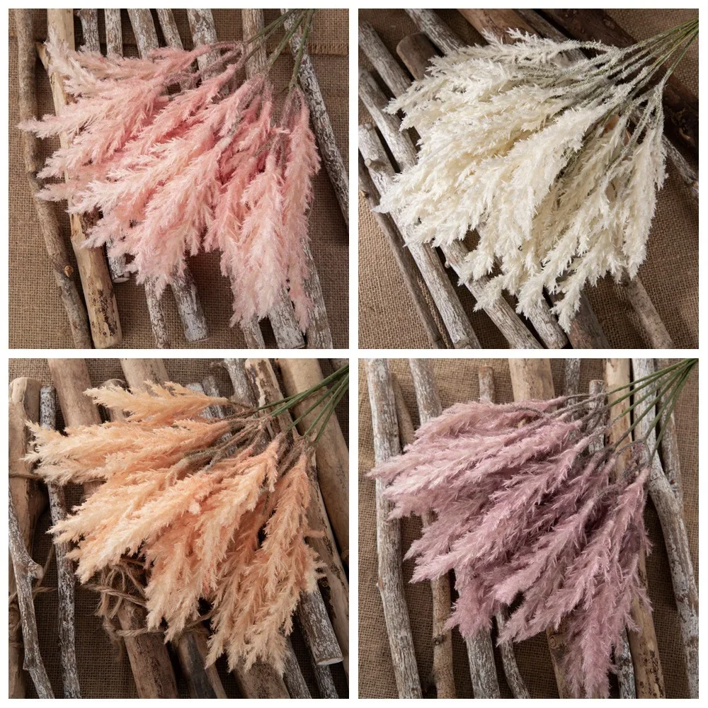 6pcs/set Artificial Flower Bridal Twigs with Flowers Wedding Flowers Home Decoration Hand Bouquet Rose Wall Home Decor
