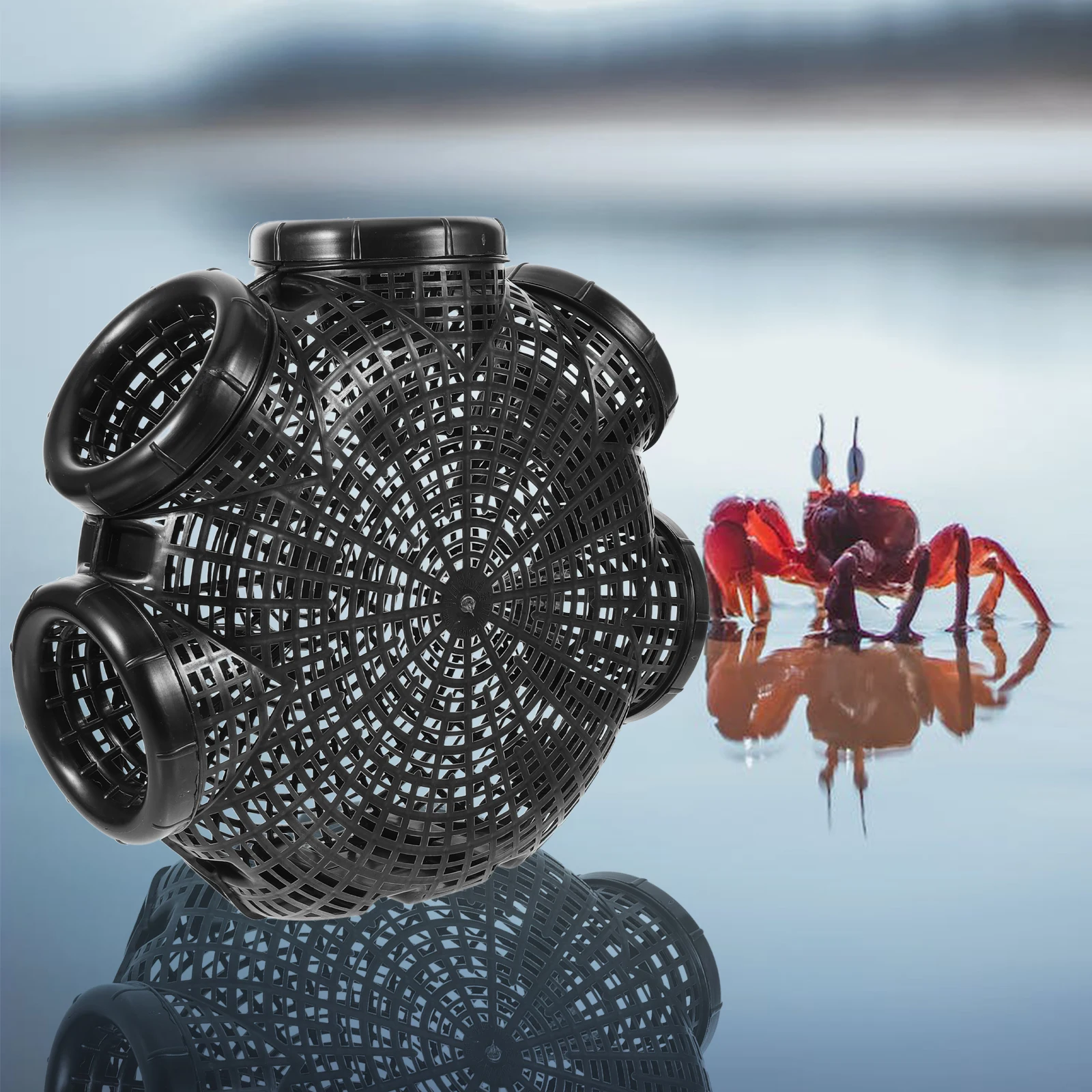 

Fish Cage Eel Trap Shrimp Netting Crab Cages Live Bait Bucket Portable Crawfish Traps Reusable Fishing Mesh Durable PP Material