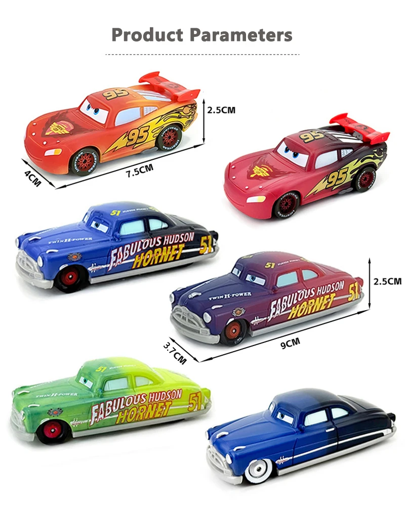 Spielzeugautos Farbwechselserie Lightning McQueen Doc Hudson Plastik-Druckgussmodell Piston Cup Rennwagen Spielzeugautos – Detail 4