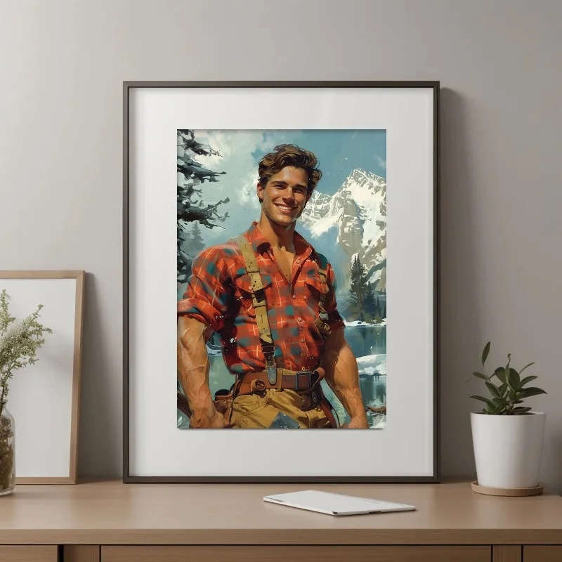 Vintage Muscular Male on The Beach Greek God Portrait Posters and Prints Canvas Printing Wall Art Picture for Living Room Decor