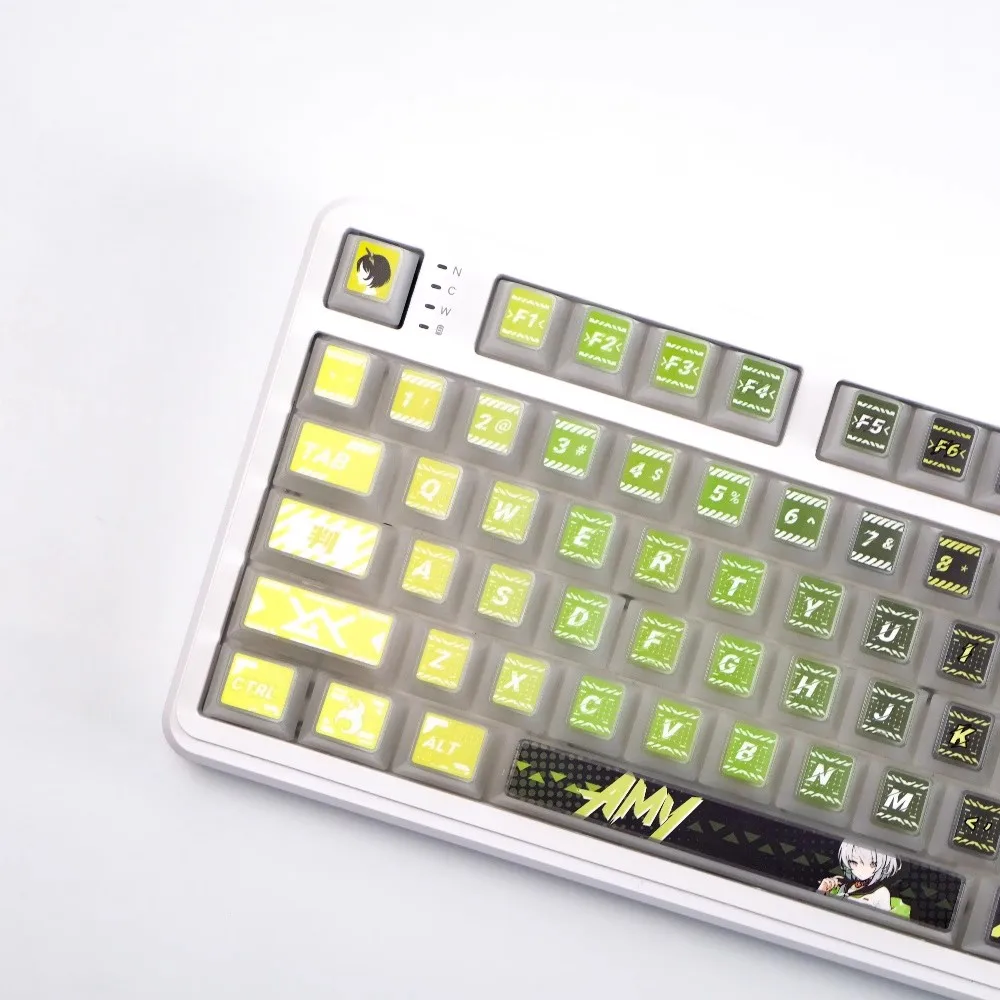 1 مجموعة شي يي ساكورا كيكابس PBT صبغ Subbed مفتاح قبعات مضيئة ضباب شفاف أنيمي الكرتون كيكاب ل MX التبديل الكرز الشخصي