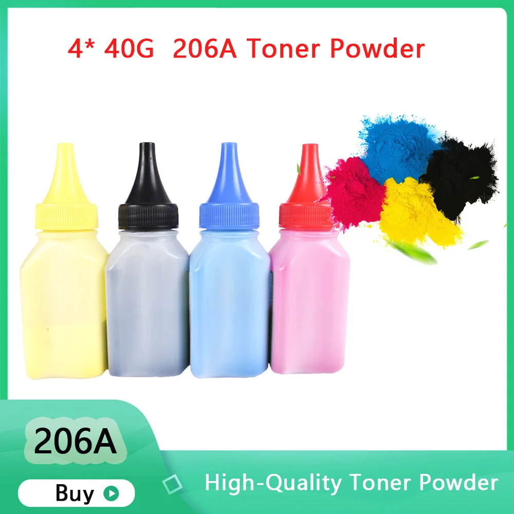 4 * 40G Compatible 206a 207a Toner Powder for HP M255 M255dw M256 M282 M282nw M283cdw M283fdw W2110A W2111A W2112A W2113A 206A