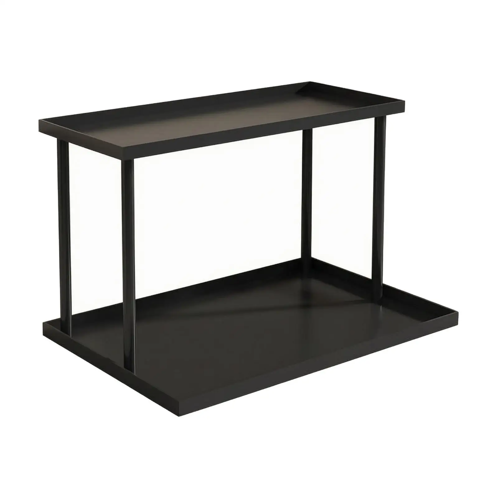 Industrial Style Rack Iron Two Level Cup Holder for Desk Kitchen Counter Beverage Storage Unit
