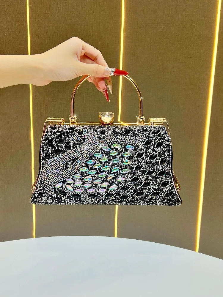

2025 г., женская вечерняя сумка с блестящими бриллиантами и бриллиантами, новый роскошный свадебный кошелек со стразами, клатч, свадебные сумки на плечо